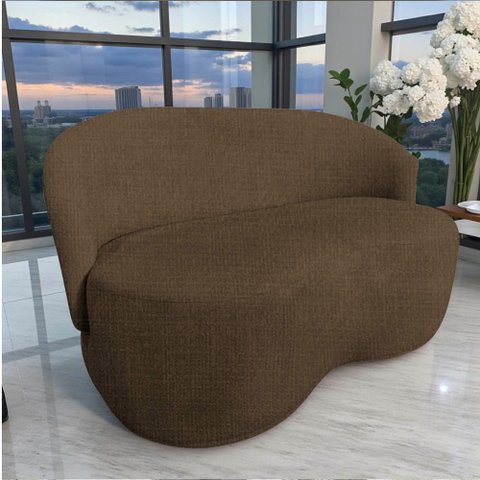 Namoradeira Decorativa Beatriz Orgânica Linho Marrom