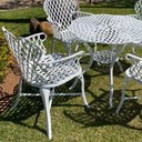 Ver imagem 6 de Conjunto 4 Cadeiras Mesa Viena Aluminio Fundido para Piscina Nossa Kasa Móveis Branco