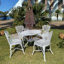 Ver imagem 5 de Conjunto 4 Cadeiras Mesa Viena Aluminio Fundido para Piscina Nossa Kasa Móveis Branco