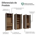 Ver imagem 4 de Guarda-Roupa Modulado 240 cm 6 Portas 4 Gavetas Rustic/Crema Neo Madesa 01