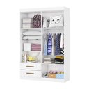 Ver imagem 5 de Guarda-Roupa Infantil com Espelho 4 Portas 2 Gavetas 118,5cm Multimóveis CR35559 Branco