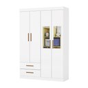 Ver imagem 2 de Guarda-Roupa Infantil com Espelho 4 Portas 2 Gavetas 118,5cm Multimóveis CR35559 Branco