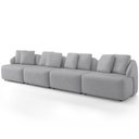 Ver imagem 4 de Sofá 4 Lugares para Sala de Estar Living 308cm Arlo F04 Veludo Cinza Tc-12023 - Lyam Decor