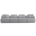 Ver imagem 2 de Sofá 4 Lugares para Sala de Estar Living 308cm Arlo F04 Veludo Cinza Tc-12023 - Lyam Decor