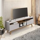 Ver imagem 1 de Rack Ilhabela Tv 75" Moderno 5 Nichos e 2 Portas Soft Close