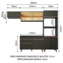 Ver imagem 4 de Armário de Cozinha Completa 260cm Preto Reims Madesa XA01