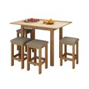 Ver imagem 2 de Conjunto Mesa Dobrável com 4 Bancos para Sala de Jantar