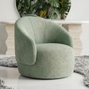 Ver imagem 1 de Poltrona Saara Giratória Orgânica Bouclê Sala de Estar Verde Menta Desk Design