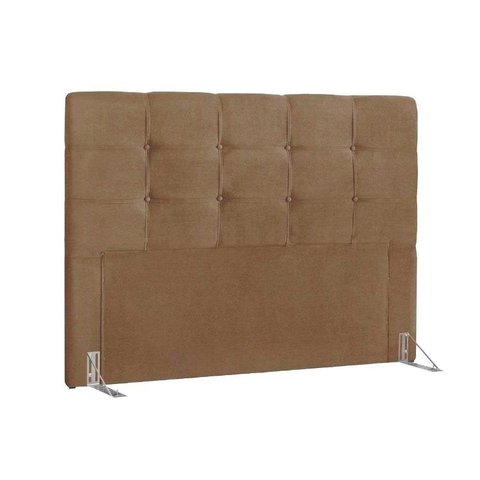 Cabeceira Cama Box Estofada Casal Casal Clean Suede Bege - Simbal