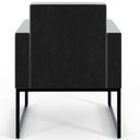 Ver imagem 3 de Kit 3 Poltronas Decorativas Sala Base Fixa Metal Helô L02 Linho Cinza Couríssimo Preto - Lyam