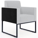 Ver imagem 5 de Kit 3 Poltronas Decorativas Sala Base Fixa Metal Helô L02 Linho Cinza Couríssimo Preto - Lyam