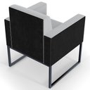 Ver imagem 2 de Kit 3 Poltronas Decorativas Sala Base Fixa Metal Helô L02 Linho Cinza Couríssimo Preto - Lyam
