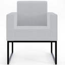 Ver mais imagens de Kit 3 Poltronas Decorativas Sala Base Fixa Metal Helô L02 Linho Cinza Couríssimo Preto - Lyam