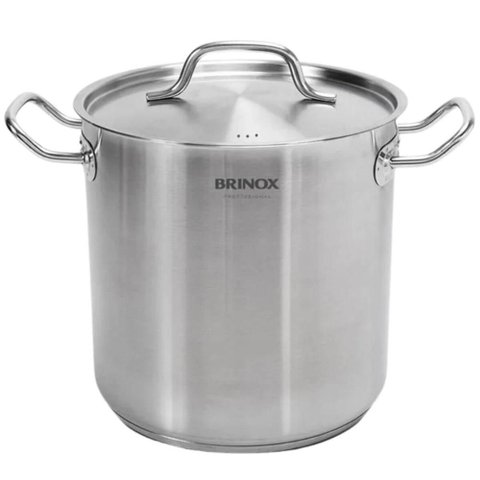 Panela Caldeirão 10,5l com Tampa Brinox Profissional em Inox 24cm Cozinha Industrial