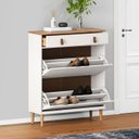 Ver imagem 2 de Sapateira Vertical Hall de Entrada 2 Portas 1 Gaveta Mikka Branco 16 Pares Idimex