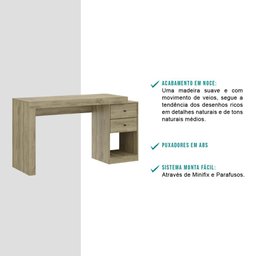 Escrivaninha Escritório Madeirada Com Gaveteiro Carraro - 7