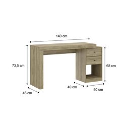Escrivaninha Escritório Madeirada Com Gaveteiro Carraro - 6