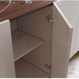 Aparador para Sala Buffet Ambiente Copacabana Off White Nogueira Real Preto Acetinado Colibri - 6