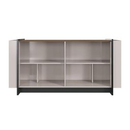 Aparador para Sala Buffet Ambiente Copacabana Off White Nogueira Real Preto Acetinado Colibri - 4