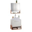 Ver imagem 2 de Gabinete e Espelheira 80cm Inspira Design Branco/Salmão