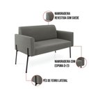 Ver imagem 4 de Sofá Namoradeira e 2 Poltronas Pé de Ferro Preto Marisa Suede Grafite D03 - D'Rossi