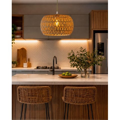 Pendente Corda Sisal Náutica com LED Branco Quente 2400k