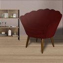 Ver imagem 1 de Poltrona Decorativa Estofada Para Salão de Beleza Pétala Suede Vermelho Bordo - LM DECOR