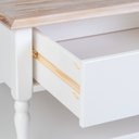 Ver imagem 6 de Mesa de Centro 2 Gavetas 100cm Tampo de Madeira Maciça Escovada Pés Torneados Louise