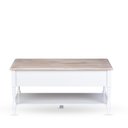 Ver mais imagens de Mesa de Centro 2 Gavetas 100cm Tampo de Madeira Maciça Escovada Pés Torneados Louise