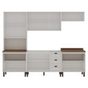 Ver imagem 5 de Cozinha Modulada Completa 5 Peças sem Tampo Americana Portas em MDF Branca Frisado