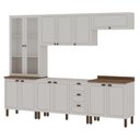 Ver imagem 2 de Cozinha Modulada Completa 5 Peças sem Tampo Americana Portas em MDF Branca Frisado