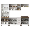 Ver imagem 6 de Cozinha Modulada Completa 5 Peças sem Tampo Americana Portas em MDF Branca Frisado