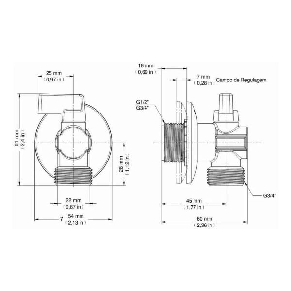 Torneira Esfera para Máquina de Lavar Louça/roupa Cromado - Docol - 2