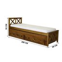Ver imagem 3 de Bicama Solteiro Rústica em Madeira Maciça Acabamento Premium 2 Gavetas Imperial Repleta