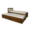 Ver imagem 2 de Bicama Solteiro Rústica em Madeira Maciça Acabamento Premium 2 Gavetas Imperial Repleta