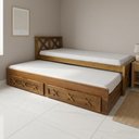 Ver imagem 1 de Bicama Solteiro Rústica em Madeira Maciça Acabamento Premium 2 Gavetas Imperial Repleta