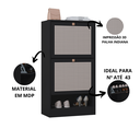 Ver imagem 5 de Armário Sapateira Tropical Preto 2 Prateleiras - Poquema