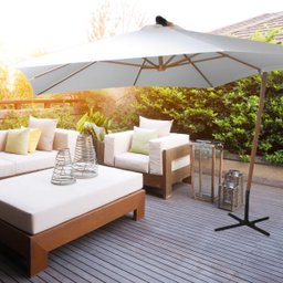 Ombrelone Guarda Sol Sombreiro Lateral Praia Piscina Chácara 3m Cobertura Retrátil Ventilado Estrutu - 10