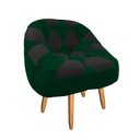 Ver imagem 2 de Poltrona Paloma Escritório Sala Pé Palito Suede Verde e Suede Grafite - Dominic Decor