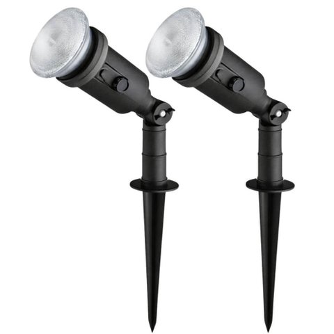 Kit 2 Luminárias Espeto Preto Projetor em Termoplástico Lâmpada E27 Summer Dital