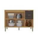 Ver imagem 3 de Balcão de Cozinha para Pia 120 Cm Colors 3 Portas 2 Gavetas 100% Mdf Freijó/Nogueira Bourbon - Kits