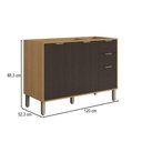 Ver imagem 4 de Balcão de Cozinha para Pia 120 Cm Colors 3 Portas 2 Gavetas 100% Mdf Freijó/Nogueira Bourbon - Kits
