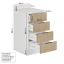 Ver imagem 3 de Balcão Planejado 4 Gavetas 40cm com Tampo com Rodapé Ipanema CabeCasa MadeiraOriginals Branco/Acá