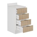 Ver imagem 5 de Balcão Planejado 4 Gavetas 40cm com Tampo com Rodapé Ipanema CabeCasa MadeiraOriginals Branco/Acá