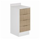 Ver imagem 2 de Balcão Planejado 4 Gavetas 40cm com Tampo com Rodapé Ipanema CabeCasa MadeiraOriginals Branco/Acá