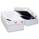 Ver imagem 1 de Cama Box Baú Solteiro: Colchão Vitagel + Base Crc Courano White(88x188)