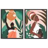Kit 2 Quadros Decorativos Cultura Africana Preto - Médio - 1