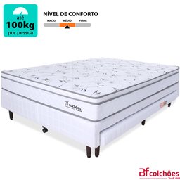 Cama Box Casal com Cama Auxiliar + Colchão Molas Ensacadas com Pillow 138x188x55 cm BF Colchões - 3