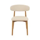 Ver imagem 2 de Conjunto 2 Cadeiras Estofada Linho para Jantar Cozinha Frida Creme Madeira Mel Maciça