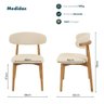Conjunto 2 Cadeiras Estofada Linho para Jantar Cozinha Frida Creme Madeira Mel Maciça - 7